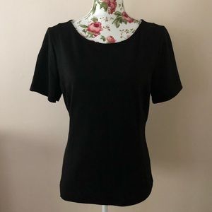 Banana Republic black blouse with gold zipper